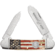 Whiskey Bent Knives Canoe Folding Knife, Spear &amp; Pen Blades, 440 Steel Blade, 3.63in Closed Length, Acrylic Handle, Patriot, WB12-01