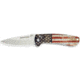 Whiskey Bent Knives Catch Pin Lock 2.91in Fixed Knife, Drop Point Blade, Satin Blade, Acrylic Handle, Patriot, WB50-01