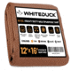 White Duck 18 oz. 100% Cotton Canvas Tarp, Brown, 12x16ft, AZ-XEEU-4JZX