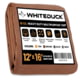 White Duck 18 oz. 100% Cotton Canvas Tarp, Brown, 12x16ft, AZ-XEEU-4JZX