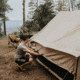 White Duck Rover Scout Tent w/ Jack Stove, Water Repellent, Sandstone Beige, 8ftx9ft, WD-RBT-37