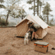 White Duck Rover Scout Tent w/ Jack Stove, Water Repellent, Sandstone Beige, 8ftx9ft, WD-RBT-37