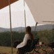 White Duck Sunshade Tarp 330 w/ Poles, 13ft x 13ft/4 x 4 m, SS-4x4-WR