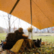 White Duck Sunshade Tarp 330 w/ Poles, 13ft x 13ft/4 x 4 m, SS-4x4-WR