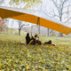 White Duck Sunshade Tarp 330 w/ Poles, 13ft x 13ft/4 x 4 m, SS-4x4-WR