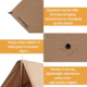 White Duck Sunshade Tarp 330 w/ Poles, 13ft x 13ft/4 x 4 m, SS-4x4-WR