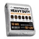 White Duck Super Heavy Duty Poly Tarp, Silver/Black, 10x20ft, PT-10x20-SB