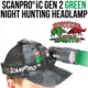 Wicked Hunting Lights ScanPro iC GEN 2 Night Hunting Headlamp Kit, Green, W2062