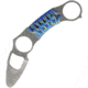 Wildsteer C-K Trainer Karambit Fixed Blade Knife, 2.25in, Stainless Steel, Stonewash, Blue, Cord Wrapped Handle WS3CKE08