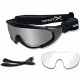 Wiley X CQC Tactical Goggles - Smoke and Clear Lenses, Matte Black Frame