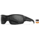 Wiley X Changeable Series Breach 2.5 Sunglasses, Matte Black Frame Gunmetal Logo, Grey Clear Rust Lens, CHBRC08