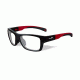 Wiley X Crush Single Vision Prescription Sunglasses, Gloss Black / Red Frame, YFCRS01SV