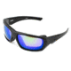 Wiley X Enzo Sunglasses, Matte Black Frame,Polarized Emerald Mirror Amber Lens CCENZ07