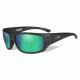 Wiley X WX Omega Sunglasses - Polarized Emerald Mirror w/Amber Lens / Matte Black Frame, ACOME07