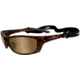 Wiley X P-17 Sunglasses - Brown Gloss Demi Frame w/ Silver Flash w/ Bronze Tint P-17NP