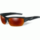 Wiley X WX Valor Sunglasses - Polarized Crimson Mirror w/Smoke Grey Lens / Black 2 Tone Frame, CHVAL05