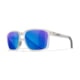 Wiley X WX Alfa Sunglasses, Gloss Clear Crystal Frame, Captivate Polarized Blue Mirror Lens, AC6ALF09