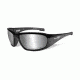 Wiley X WX Boss Sunglasses - Silver Flash w/Smoke Grey / Gloss Black Frame, CCBOS01