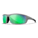 Wiley X WX Grid Sunglasses, Captivate Pol Green Mirror Lenses, CCGRDPGM