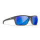 Wiley X WX Kingpin Safety Sunglasses, Matte Graphite Frame, Captivate Pol Blue Mirror Lens, ACKNG19