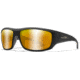 Wiley X WX Omega Sunglasses, Matte Black Frame, Captivate Pol Bronze Mirror Lenses, ACOME04
