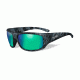 Wiley X WX Omega Sunglasses, Kryptek Neptune Frame, Polarized Emerald Mirror Over Amber Lens Lens, Polarized, ACOME12