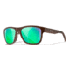 Wiley X WX OVATION Sunglasses, Captivate Polarized Green Mirror/ Matte Woodgrain, AC6OVN07