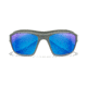 Wiley X WX Ozone Sunglasses, Matte Grey Frame, Captivate Polarized Blue Mirror Lens, CCOZN09
