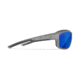 Wiley X WX Ozone Sunglasses, Matte Grey Frame, Captivate Polarized Blue Mirror Lens, CCOZN09