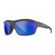 Wiley X WX Ozone Sunglasses, Matte Grey Frame, Captivate Polarized Blue Mirror Lens, CCOZN09