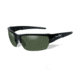 Wiley X WX Saint Sunglasses, Polarized Smoke Green Lens, Gloss Black Frame, CHSAI04