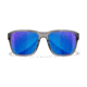 Wiley X WX Trek Sunglasses, Gloss Crystal Dark Grey Frame, Captivate Polarized Blue Mirror Lens, AC6TRK09