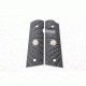Wilson Combat Grips, Full-Size, Aggressive Starburst Pattern, Flat Bottom, Black 738-FS-FB-BLK
