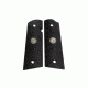Wilson Combat Grips, Full-Size, Black G10, Starburst Pattern, Flat Bottom, Black 351ACFS