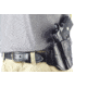 Wilson Combat Lo-Profile II Holster, Compact 1911, Left Hand, 1.5in Belt, Black Leather with Shark Trim MLP2BLSL15