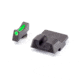 Wilson Combat Vickers Elite Glock 42/43 Sight Set, Black Serrated Rear, Green Fiber Optic Front, 902BFOG