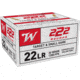 Winchester 222 .22 Long Rifle 36 grain Copper Plated Hollow Point Rimfire Ammo, 222 Rounds, 22LR222HP