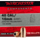 Winchester Ammo Centerfire Handgun Reloading, 40 S&amp;W .400, 180 Grain, JHP, 100 Bullets, WB40HP180X