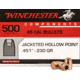 Winchester Ammo Centerfire Handgun Reloading 45 Cal .451 230 Gr Jacketed Hollow WB45HP230D