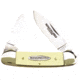 Winchester Knives 3 5/8in, 2 Blade Canoe w/ Spear and Pen Blades w/ Yellow Delrin Handle, Clam Pack W 40 14012 YC
