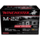 Winchester M-22 .22 Long Rifle 40 grain Copper Plated Lead Round Nose Rimfire Ammo, 1000 Rounds, S22LRT