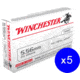 Winchester USA RIFLE, 5.56x45mm NATO, 55 grain, Full Metal Jacket, Brass, Centerfire Rifle Ammo, 100 Rounds