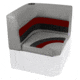 Wise Deluxe Pontoon Corner Section, Grey/Red/Charcoal, Large, 8WD133-1012