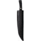 Wood Jewel Bearleuku Black Fixed Blade Knife, 10.5in Overall, 5.75in Carbon Steel Blade, Black Plywood Handle, Leather Sheath, 23KL MU