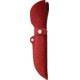 Wood Jewel Child's First Knife, 7.25in Overall, 3in Carbon Steel Blunt Tip Blade, Red Plywood Handle, Leather Sheath, 23PP_ENSI RED