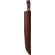 Wood Jewel Curly Birch Large Fillet Knife, 13.5in Overall, 8.75in Satin Finish Stainless Blade, Curly Birch Handle, Leather Sheath, 23FPI