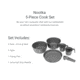 Woods Nootka Anodized 5-pc Camping Cook Set, CTI0763520