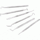 Steelex Stainless Steel Dental Pick Set, 9 Different Pick Styles, Slim Hexagonal Bodies, 6 pc., 5.75 in. Average Tool Length D3390