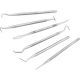 Steelex Stainless Steel Dental Pick Set, 9 Different Pick Styles, Slim Hexagonal Bodies, 6 pc., 5.75 in. Average Tool Length D3390