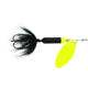 Wordens Rooster Tail In-Line Spinner, 2 1/4in, 1/8 oz Treble Hook, Black Chartreuse, 208-BLC